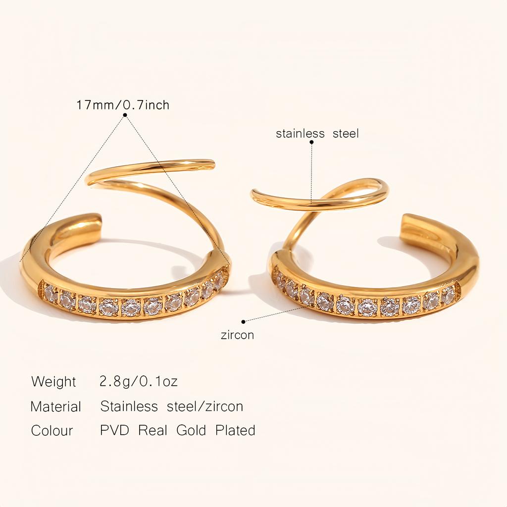 Kreatives Design Spiralohrringe für Damen, Edelstahl