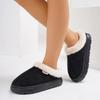 Platform Fluffy Slippers Women House Flats Casual Designer Winter Shoes Ladies Fashion Cotton Plush Warm Footwear Elegant Indoor