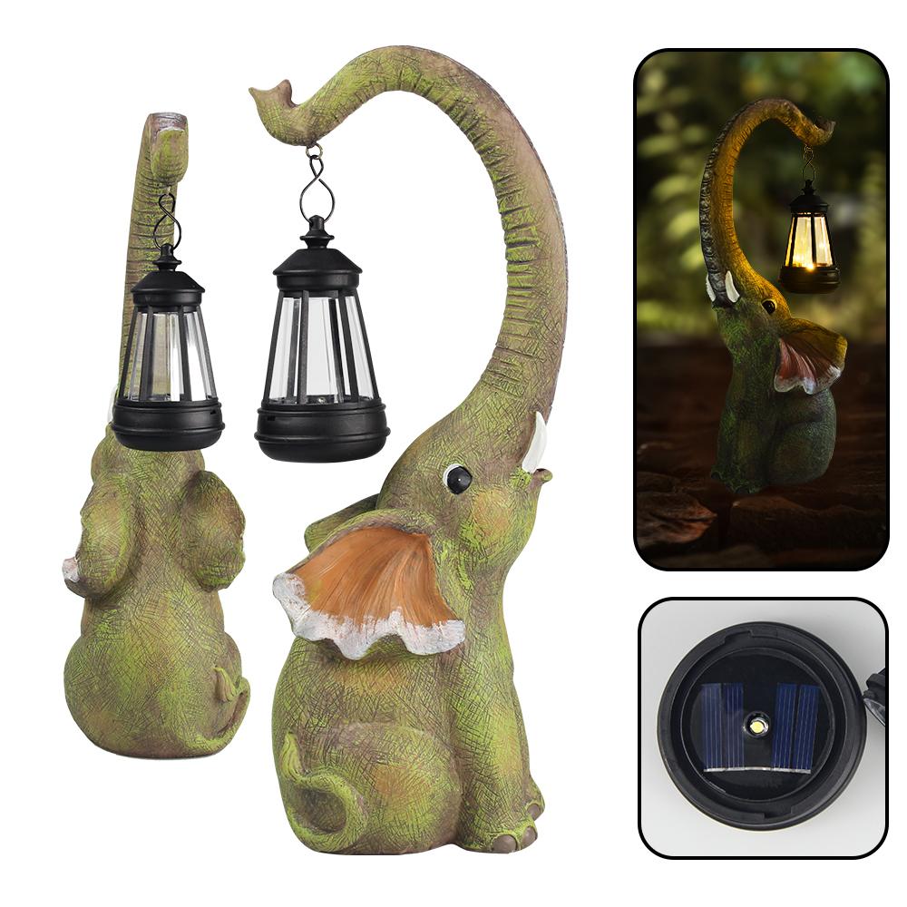 Animal Solar Garden Light Outdoor Yard Decoration Waterproof Statue Light Peacock Rabbit Elephant Turtle Banquet Party Decor