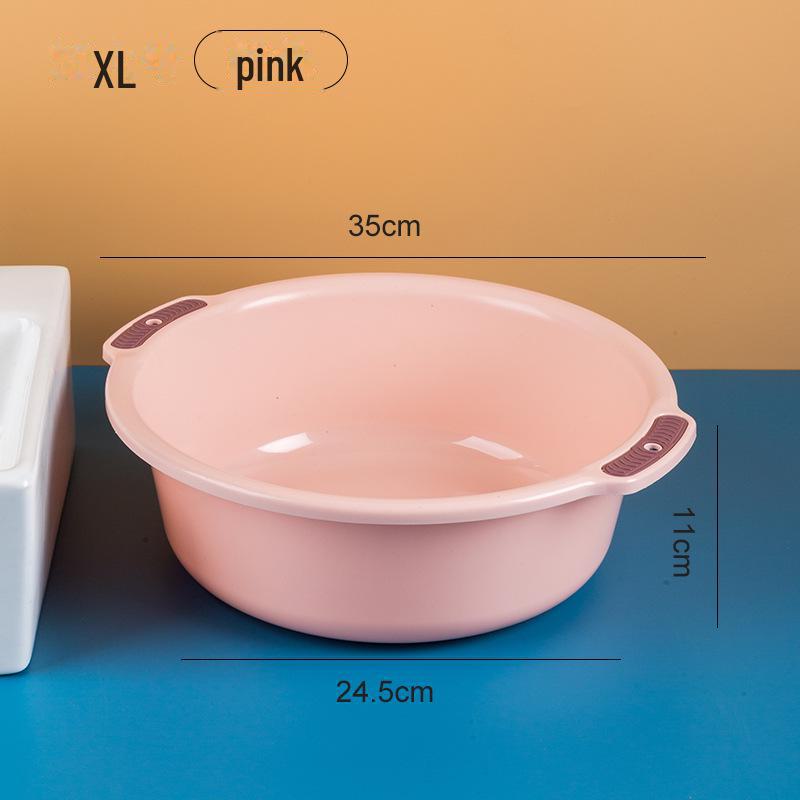 Large Capacity Double-Ear Plastic Basin for Household Use, Ideal for Washing Vegetables, Footbaths, and Storage