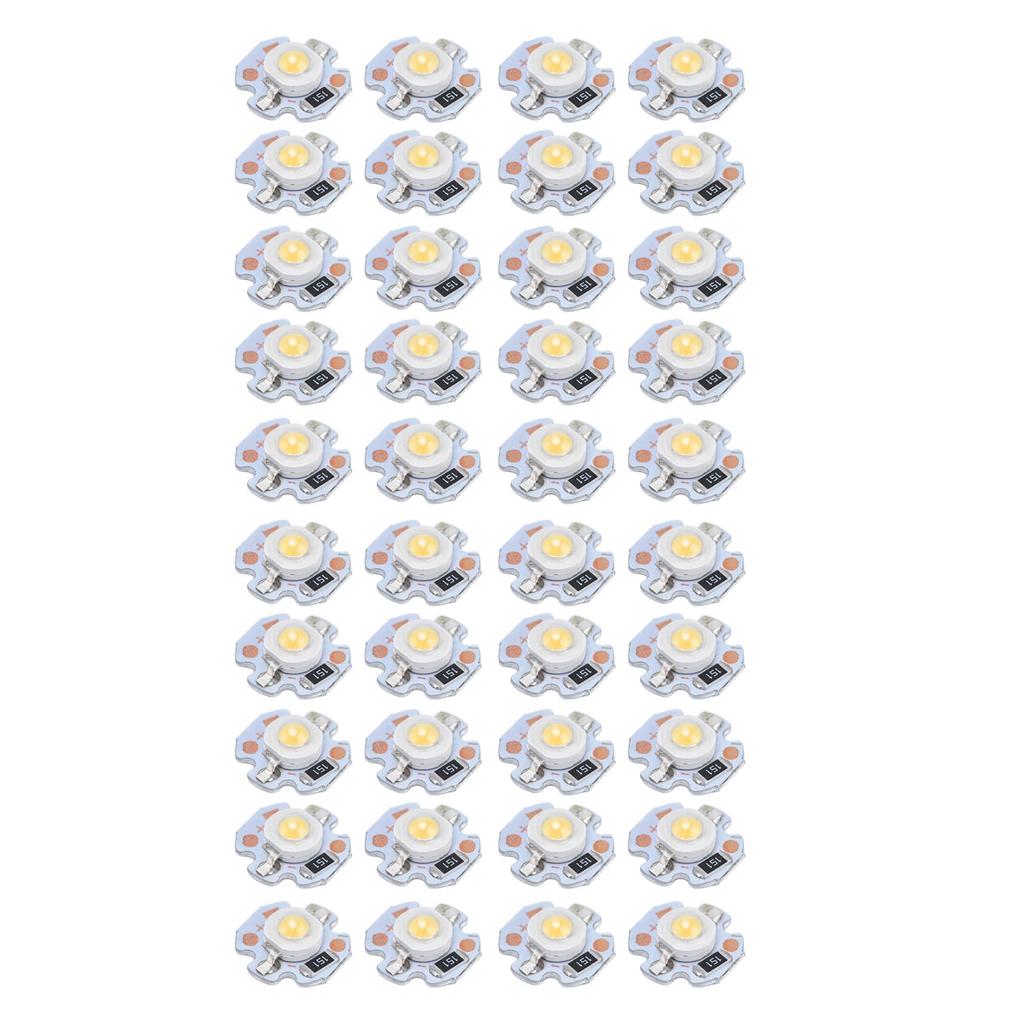 40pcs LED Chip Bulb 1W 24V 16mm/0.6in Aluminum Base Low Power Consumption Lamp Beads for
