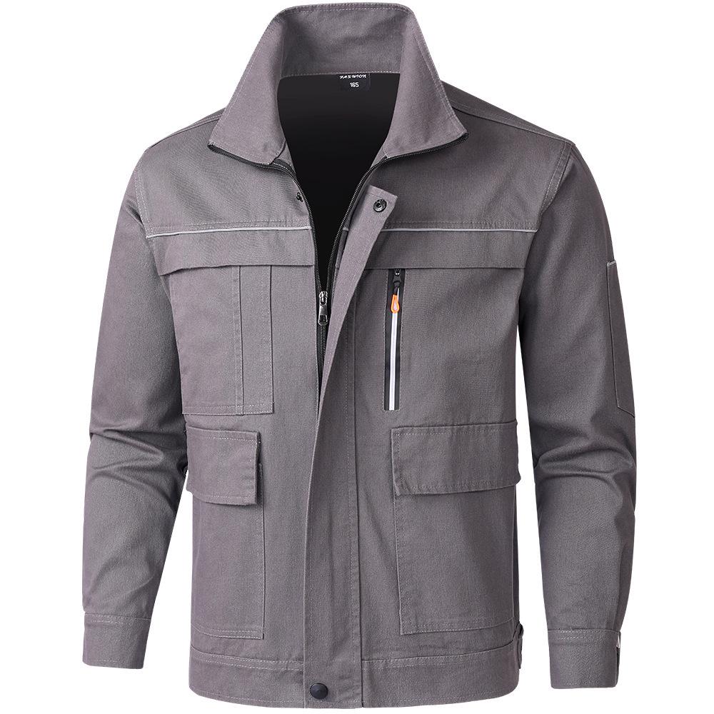 Men's Spring & Autumn Workwear Set, Construction & Welding Safe, Dirt-Resistant, Pure Cotton for Outdoor, Auto Repair & Labor Protection.