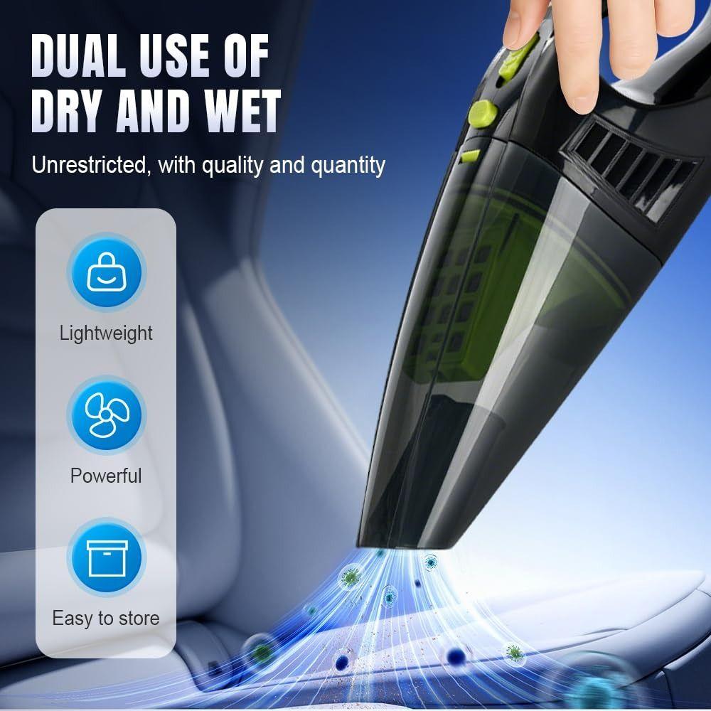 New Wireless Car Vacuum Cleaner Wet and Dry Rechargeable Handheld Vacuum 4500PA with Multi-Nozzles Dust Catcher for Car Home