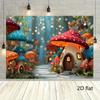 Fantasy Fairy Tale Forest Fairy Mushroom House Background Girl Birthday Party Decoration Roomposter Bedsidesofa Background Props19