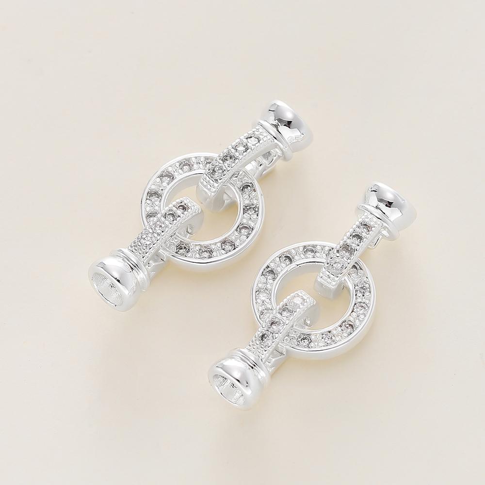 1/2Pcs/Pack 14/18K Gold Plated Inlaid Zircon Connector End Caps Fastener Clasps for DIY Jewelry Bracelet Making Accessories