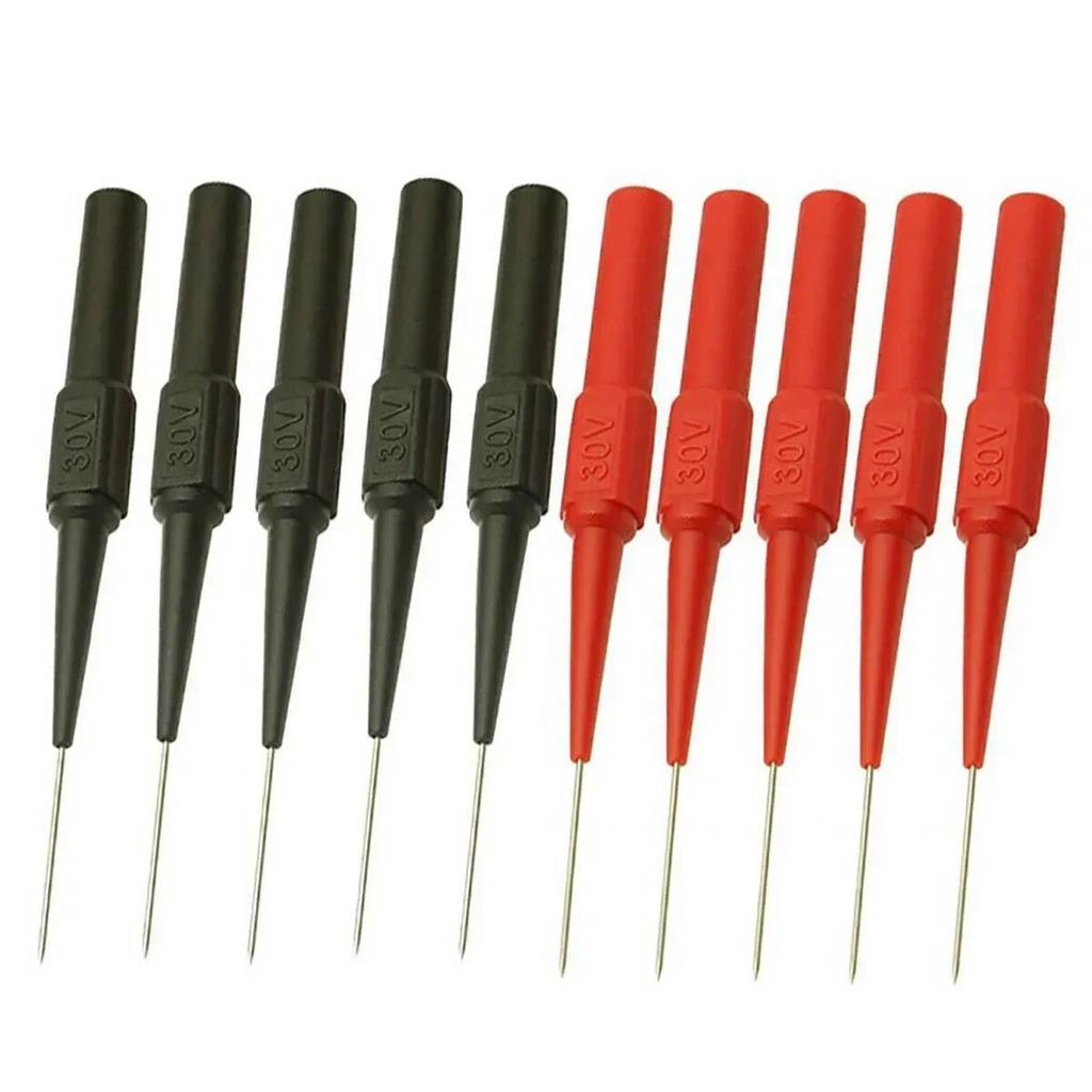 2/10 PCS Insulation Piercing Needle Non-destructive Multimeter Test Probes Red/Black 30V For Banana Plug