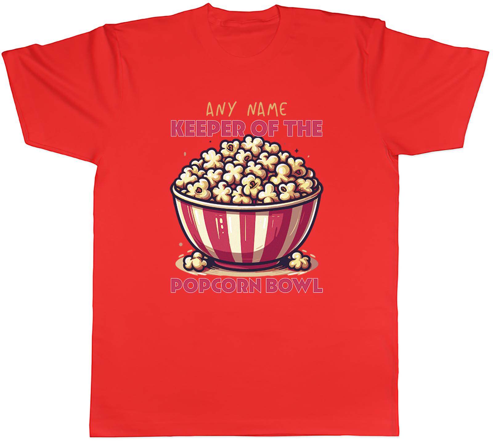 Personalised Funny Keeper of the Popcorn Bowl Unisexs TShirt Tee Gift Top S