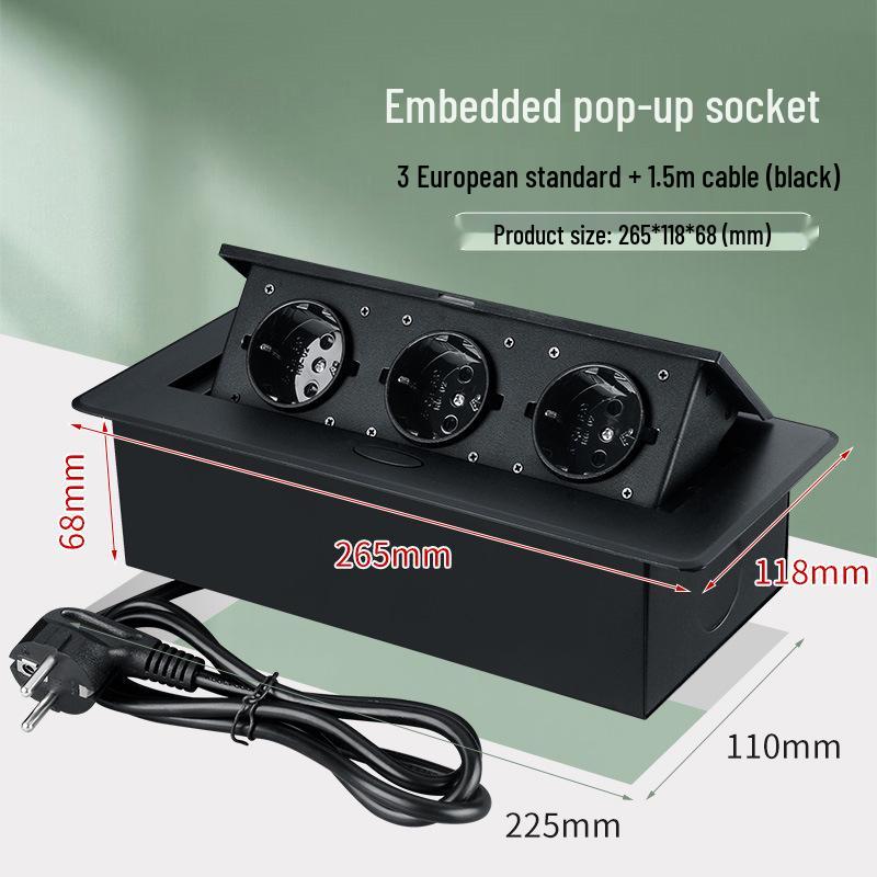 European Standard Pop-up Desktop Power Socket for Office Desks