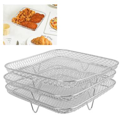 3 prateleiras empilháveis para desidratador e vaporizador, grelha de aço inoxidável 304 compatível com fritadeira a ar de 4,2 a 5,8 qt, cesta de acessórios para forno