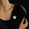 Brooch Pin 3D Goose Design Lapel Pin with Mother-of-Pearl Inlay Wear-Resistant