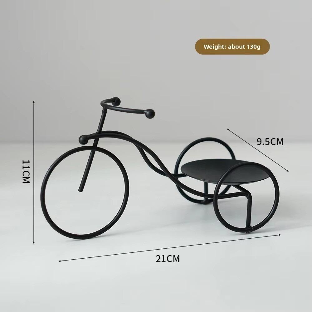 

Романтический подсвечник-трицикл Золотые украшения для дома Контейнер для свечей Украшение стола для комнаты Реквизит для ужина при свечах чёрный