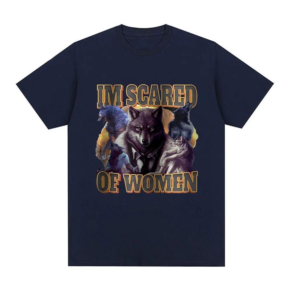 Funny Wolf Meme T Shirts Men Women Fashion Vintage T-shirt Casual Cotton Cozy Short Sleeve Utumn and Winter Innerwear T-shirts