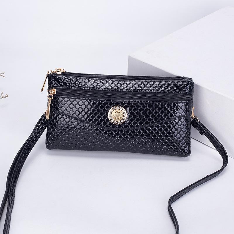 New crossbody clutch bag women's dual-purpose small bag double zipper multi-function women's mobile phone bag