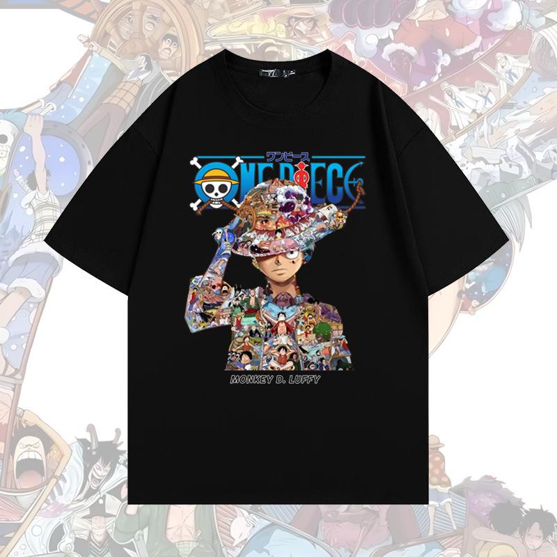 

2026 Summer One Piece Japanese Anime Monkey D Luffy Unisexs TShirt Boy Childrens Cotton Y2K Harajuku Trend Short Sleeve Y2k S