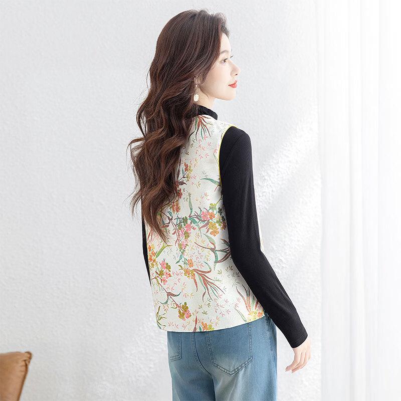 Women's New Chinese Style Floral Button Vest
