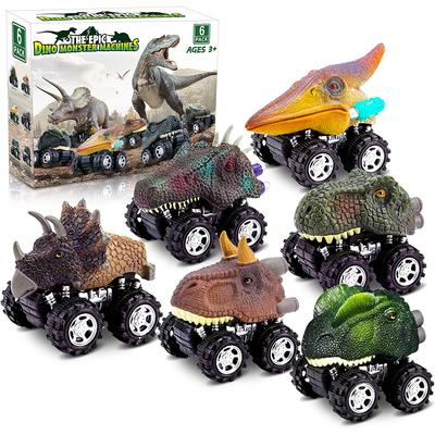 Dinosaur Toys for 3 Year Old Boys, Pull Back Dinosaur Toys, 6 Pack Set Car Toys, Christmas Birthday Gifts for Kids 1 2 3 4 5 6 Year Old Boys Girls