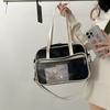 New Transparent Badge Commuter Wind Pain Bag Baby Bag Female Cute Jk Uniform Bag Portable Student Two-dimensional Messenger Bag