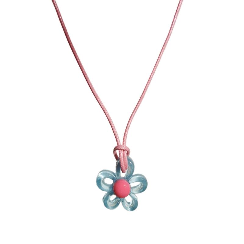 

Flower Pendant Necklace Rope Necklaces Cloth Material Party Jewelry Neck Jewelry Small Floral Pendant Necklace for Girls 1