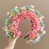 Women Double‑Sided 3D Floral Wreath Headband Elegant Hanfu Hair Accessories for Daily Wear Photo Shooting