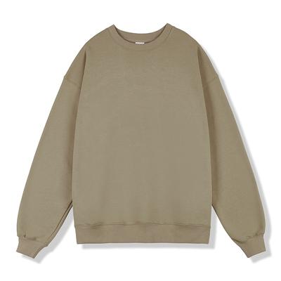 Autumn and Winter Plus Velvet Solid Color Round Neck Sweater Loose Pullover Thickened Men's Sweater High-grade Clothes
