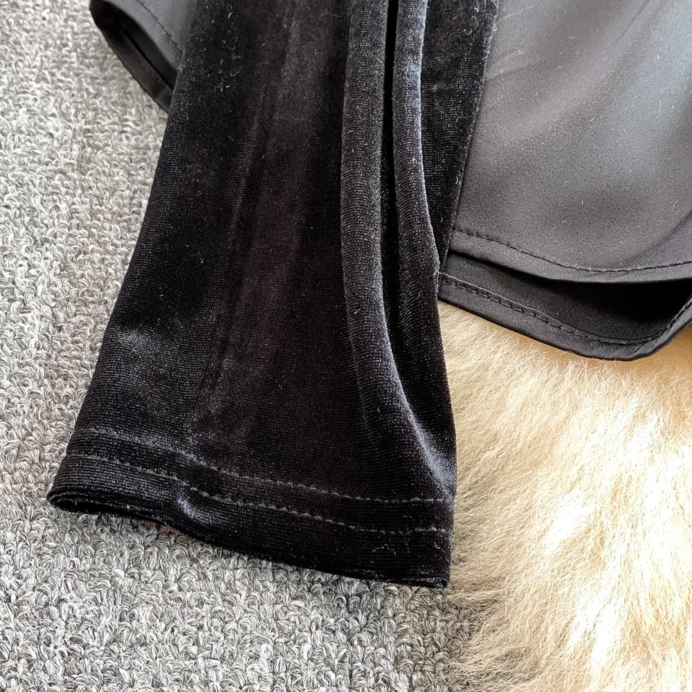 Sweet Casual Two Piece Set Women Ruffles Patchwork Shirts Solid Color High Waist Skirts Suits Autumn Winter Fashion Party Sets