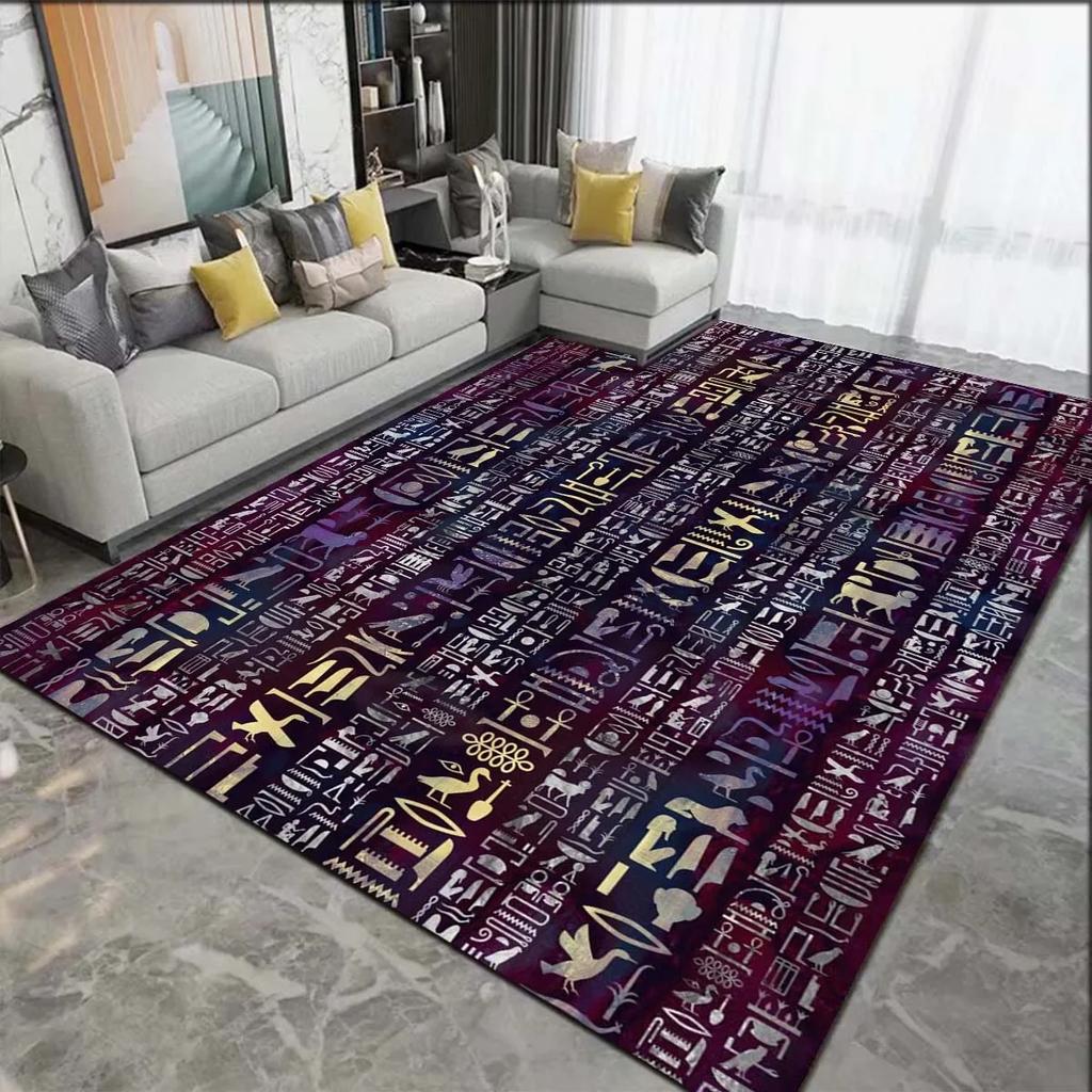 Ägyptische Pharaonische Malerei Teppiche für Schlafzimmer Heimdeko Altes Ägypten Gott Katze Anubis Teppich Fußmatten für Wohnzimmer Rutschfest