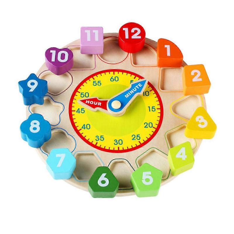 Baby Puzzle Toys Wooden Colorful 3D Geometry Board Kids Early Learning Education