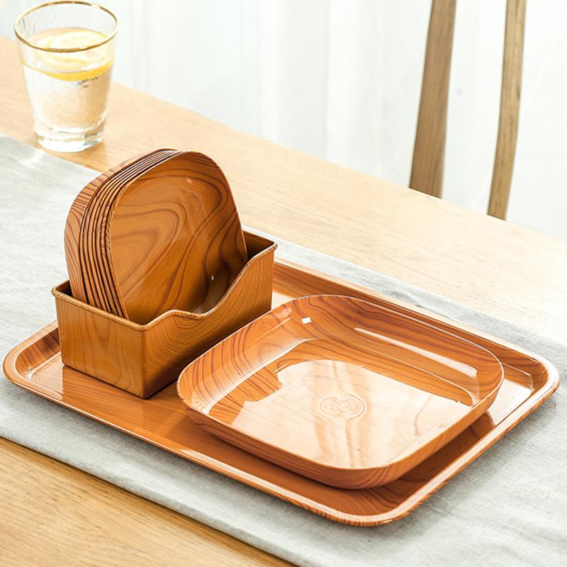 Wooden Japanese Pallet Oval Simple Mini Tableware Fruit Plates Home Afternoon Tea Snack Plates Dining Table Bread Cake Dishes