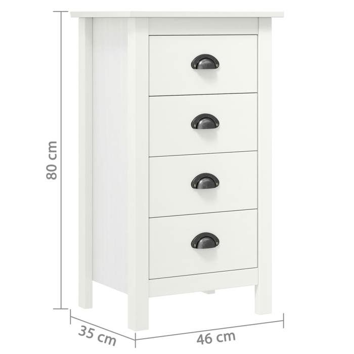 VidaXL Buffet Commode Sideboard with 4 Drawers Storage Furniture Side Cabinet Storage Cabinet White 46x35x80 Cm 288912