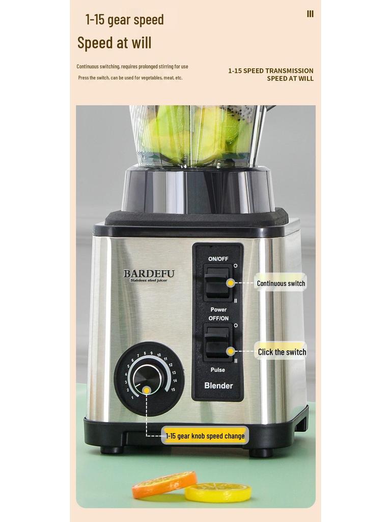 Stainless Steel Large Capacity Food Processor & Blender - Juicer, Mixer, and Meat Grinder