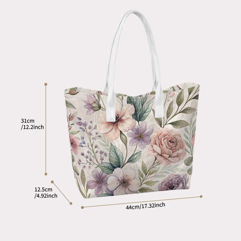 Vintage Floral Casual Shoulder Tote Bag for Daily Commute Shopping