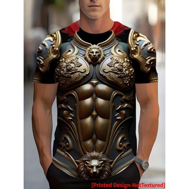 Men's Fashion 3D Printed Men's T-Shirt Round Neck Short Sleeve Trendy Street Wear