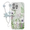 Suitable for IPhone16E Flower and Grass Phone Case Bracelet, Apple 15promax Glitter Lens Film Electroplated Case
