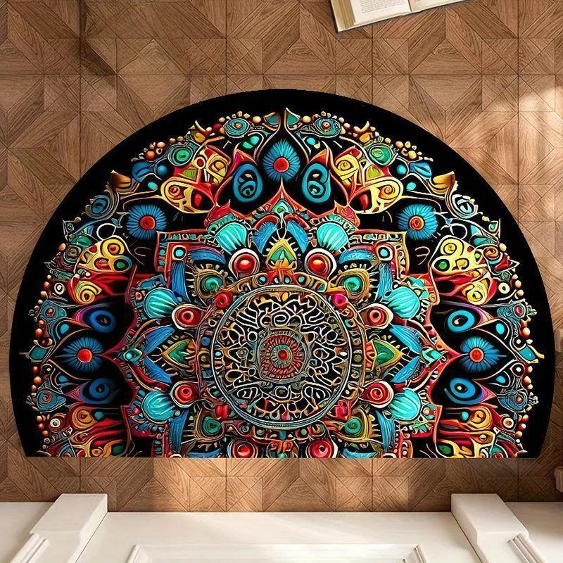 60*90cm Colorful Pebble Welcome Door Mat - Non-Slip Rubber Backing, Absorbent Doormat for Indoor/Outdoor, Decorative Entrance Mat for Home