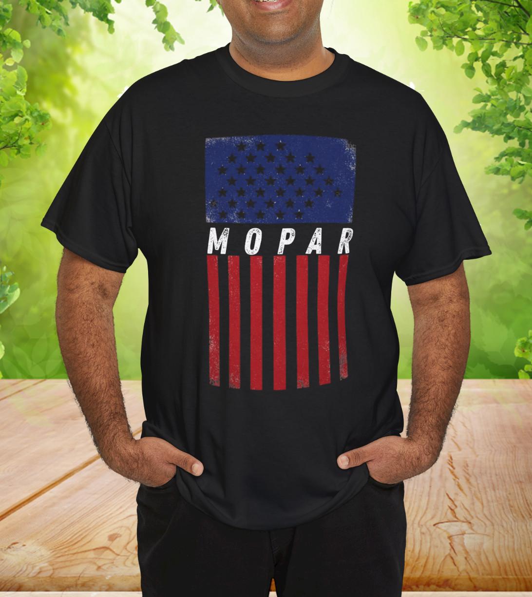 Mopar Mens distressed stars and stripes T-Shirt Mens Womens Tees Top 3XL