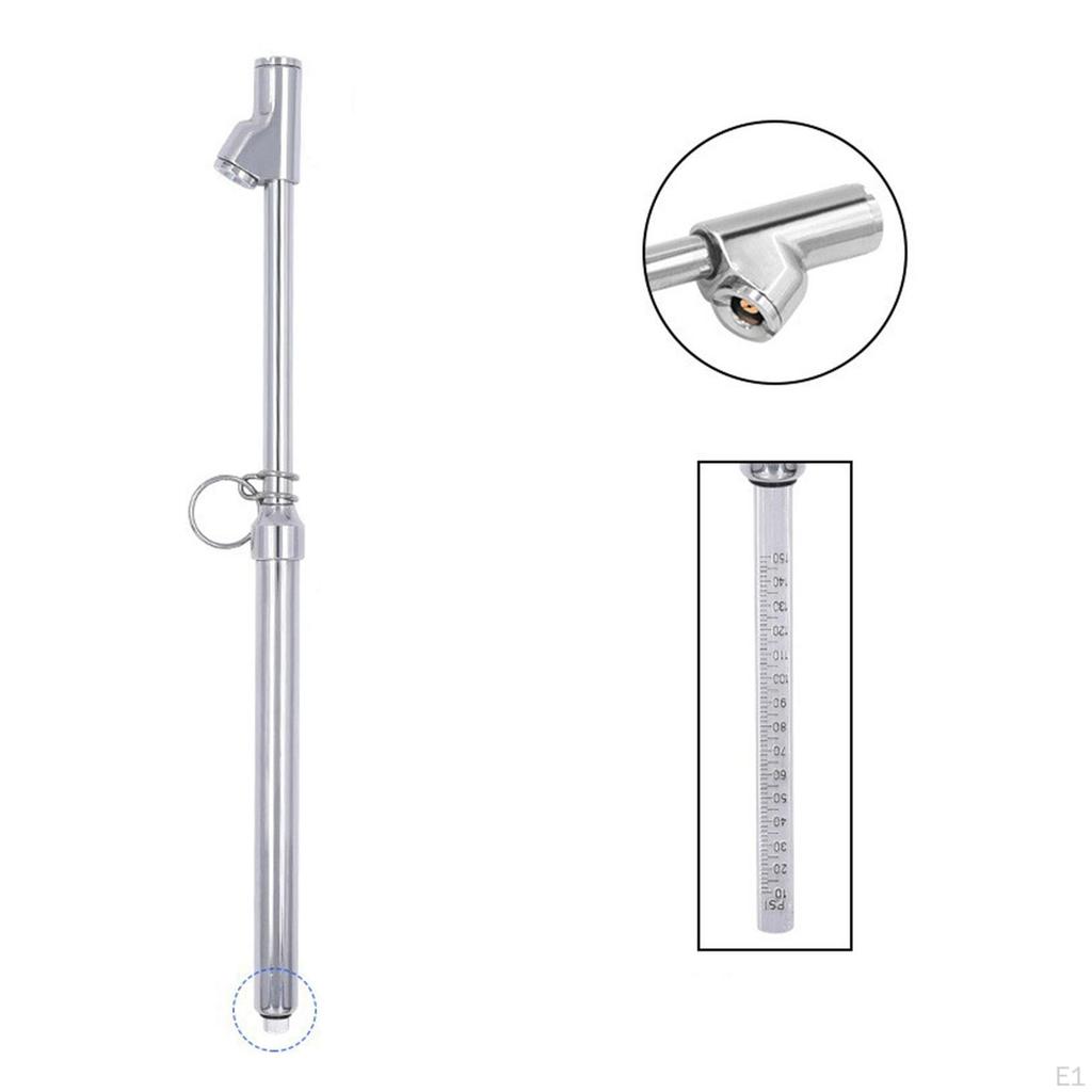 Head Tire Pressure Gauge, 12inch 10-150PSI Metal Air Gauge for Rvs Vehicles
