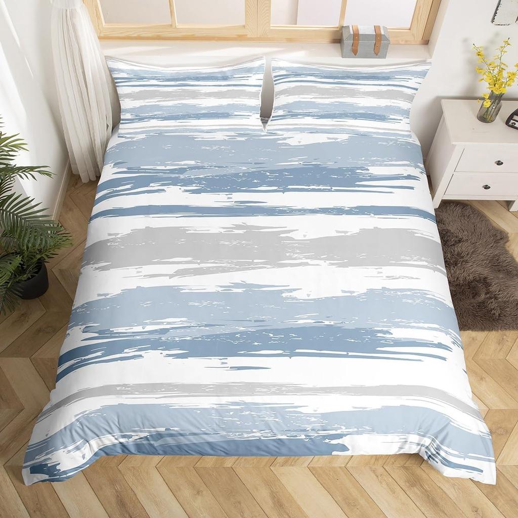 Abstract Geometric Duvet Cover Modern Striped Bedding Set Oil Painting Comforter Cover Minimalist Simple Watercolor Bedclothes