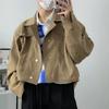 Herren-Frühlingsjacke, einfarbig, lockeres Revers, kurze Jacke