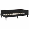 L Shaped Bed Frame with Headboard Black 100 Cm X 200 Cm Velvet