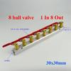 (Port To Port 45mm)30x30mm G1/2" In G1/4" Out 2-12 Way Aluminium Alloy Distributor Manifold Splitter Block Pneumatic Air Fitting