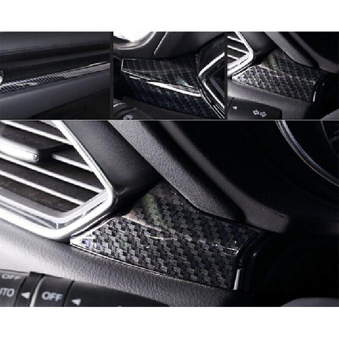 For Mazda CX-5 2017-2023 Carbon Fiber Center Console Instrument Dash Strip 3PCS