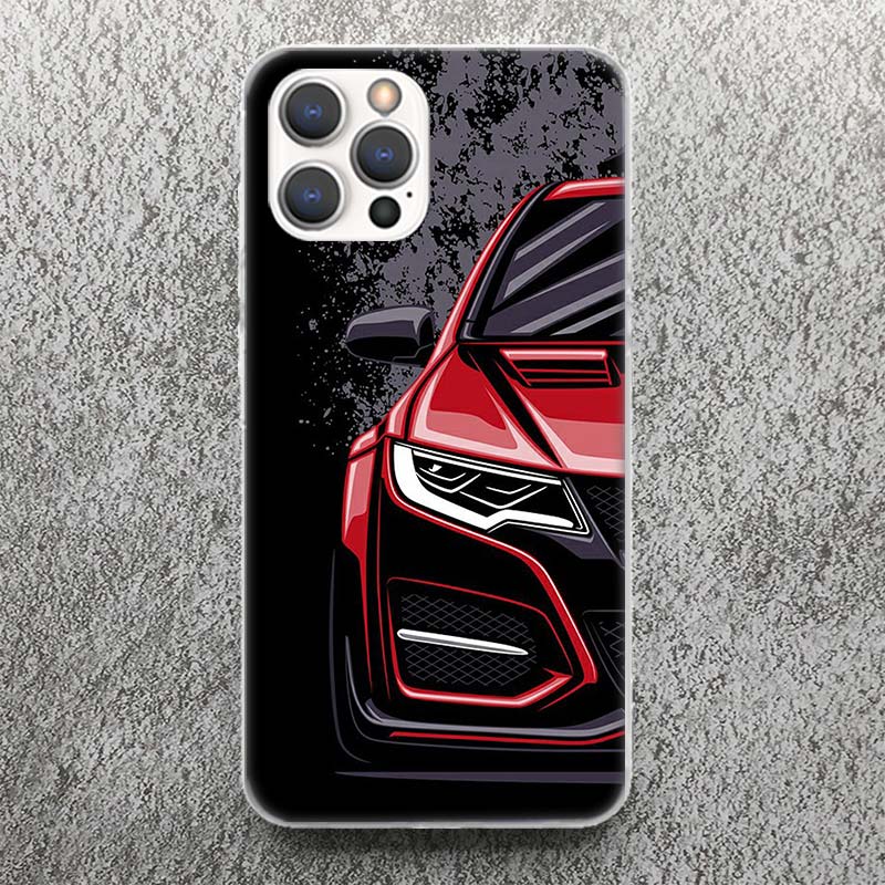 JDM Tokyo Drift Sports Car Male Men Print Soft Case for iPhone 17 Air 16 16E 15 14 Plus 13 Mini 12 11 Pro Max Phone Shell SE 7 8