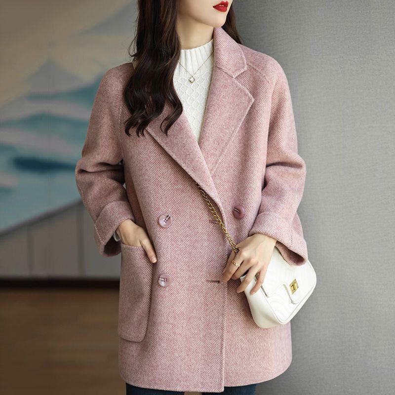 2025 Spring/Autumn Korean Style Loose Slimming Casual Women's Woolen Coat