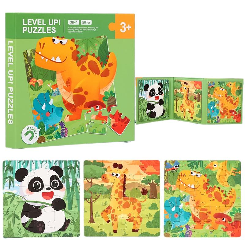 New Kids Magnetic Jigsaw Puzzle Game Baby Early Learning Animal Fruit Traffic Cognition Educational Toy Gift for Children