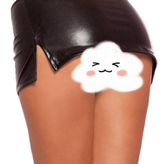 European Street Style Mini Leather Skirt with Japanese Buckle