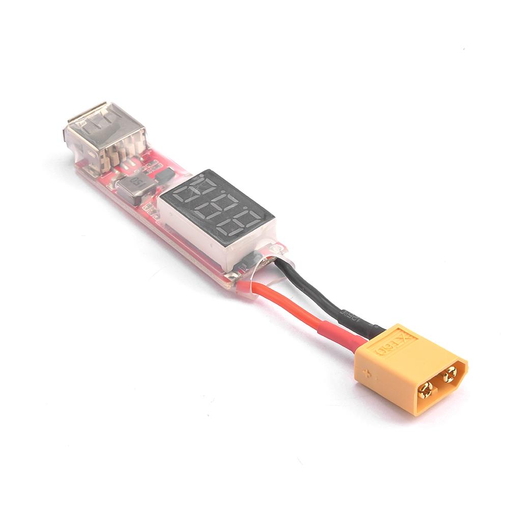 2S-6S Lipo Lithium Battery XT60 / T Plug To USB Charger Converter With Voltage Display Adapter Board For Protect Phone Features