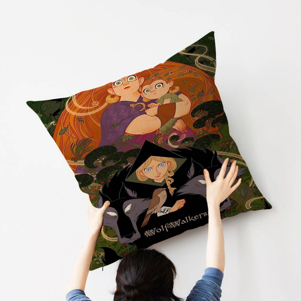 Anime W-Wolfwalker Stitch Glücklicher Drache Kissenbezug Sofakissenbezug Heimzimmer Dekoration Kindergeschenk