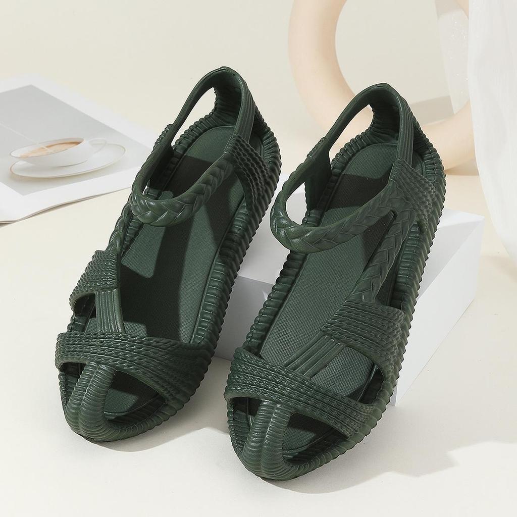 Damen Sommer Outdoor EVA Strandsandalen - Rutschfeste Net Red Baotou Halbpaket-Slipper.