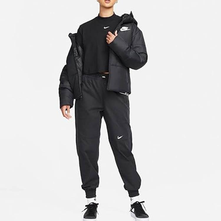 Nike Sportswear Hooded Jacket Cotton Coat Winter Women Jackets Black CV8668-010
