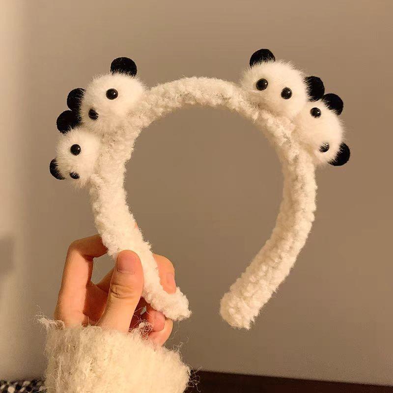

Plush Cute Panda Hair Band Female Autumn Winter Bear High Skull Headband Sweet Hair Accessories